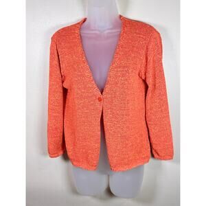 VTG Nine & Comapny Cardigan Y2K 90s Phoebe Orange One Button Knit Size S